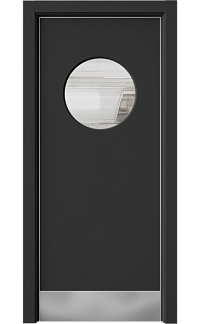 Специализированная  дверь Специализированная дверь СД2 со вставкой из нержавеющей стали Черный кварц